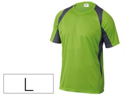 Camiseta manga corta cuello redondo color verde-gris talla L